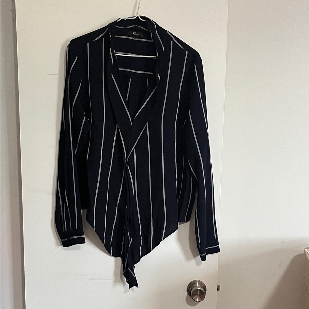 Rails Black and White Striped Blouse